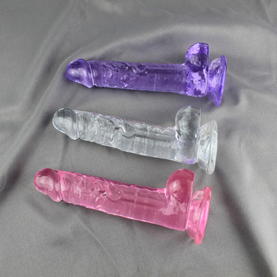 Palillos transparentes del falo de Crystal Realistic Dildo Sex Toy para las mujeres