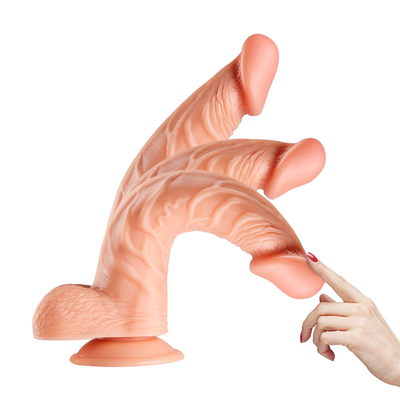 Vibrator de consolador realista TPE portátil para juguetes sexuales estimulantes para lesbianas