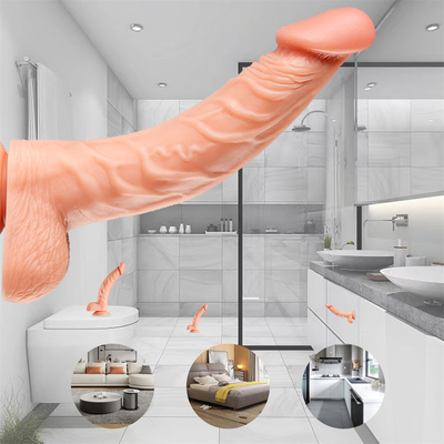 Vibrator de consolador realista TPE portátil para juguetes sexuales estimulantes para lesbianas