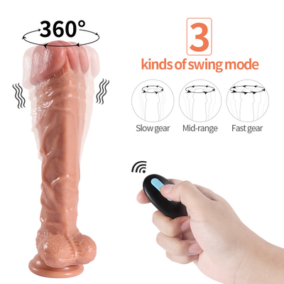 10" consolador realista giratorio vibrante del PVC, Massager del clítoris del vibrador del punto de G de las mujeres