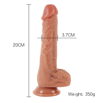 Vibrante Empujando Realista Dildo con Copo de Succión Femenina Masturbación Calentamiento Penis Control Remoto Polvo Grande Dildo