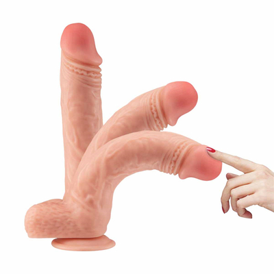 8.5 pulgadas de tamaño grande Dildos doble líquido Silicona material realista Dildos masturbación Dildos juguetes sexuales para mujeres