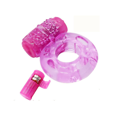 TPE Vibrator de anillo de polla fijando anillo de vibración de esperma para el retraso masculino