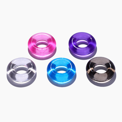Utiliarios de silicona para hombres colorido cristal bloqueo anillo de esperma retraso anillo divertidos productos para adultos