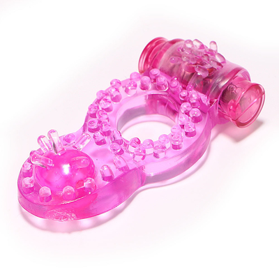 Cock Ring Vibrator Penis Anillo con cuentas para estimulación adicional