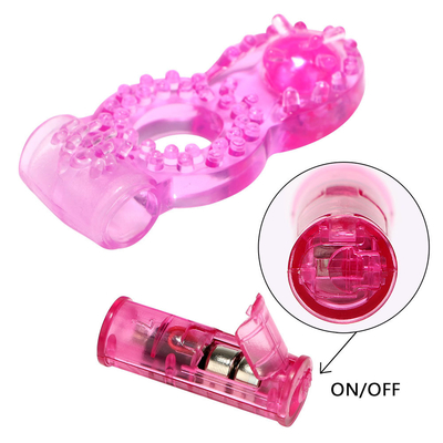 Cock Ring Vibrator Penis Anillo con cuentas para estimulación adicional