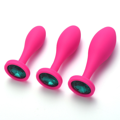 Los juguetes del sexo anal del silicón riegan el sistema anal del enchufe del Massager del negro del diseño del descenso del enchufe anal del extremo